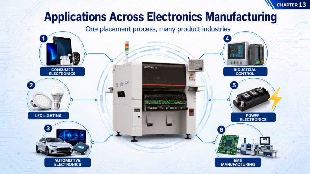 Application across electronics manufactturing יישום ברחבי ייצור אלקטרוניקה