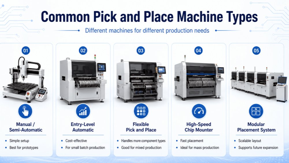 pick and place machine types לבחור ולמקם סוגי מכונות