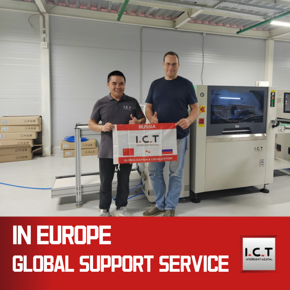 מכונת מדפסת סטנסיל מסך SMT PCB אוטומטי מלא דגם ICT-5151 