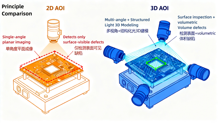 השוואה עקרונית של AOI 2D לעומת 3D