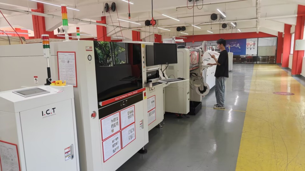 מהנדס בודק את תפקוד הציוד במטה ה-ICT לפני המשלוח.