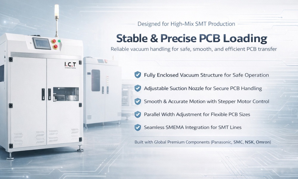מטעין יניקה ואקום של מגזין ICT PCB
