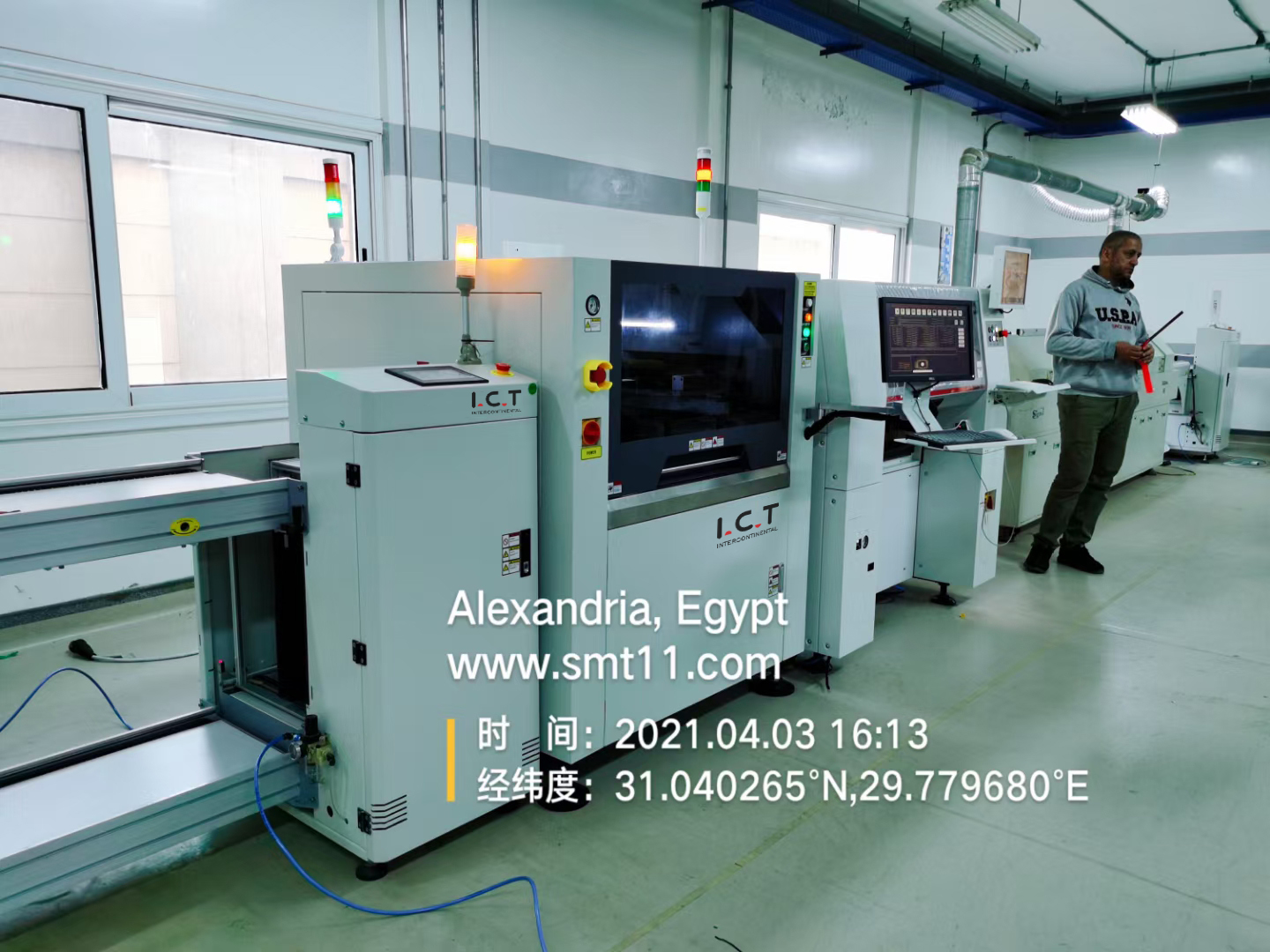 ICTEGYPT-SMT קו ייצור- PCB מדפסת מדפסת מעמיס- PCB- HANWHA PICK והניחו את המכונה REFLOW OVEN21.04 (1)