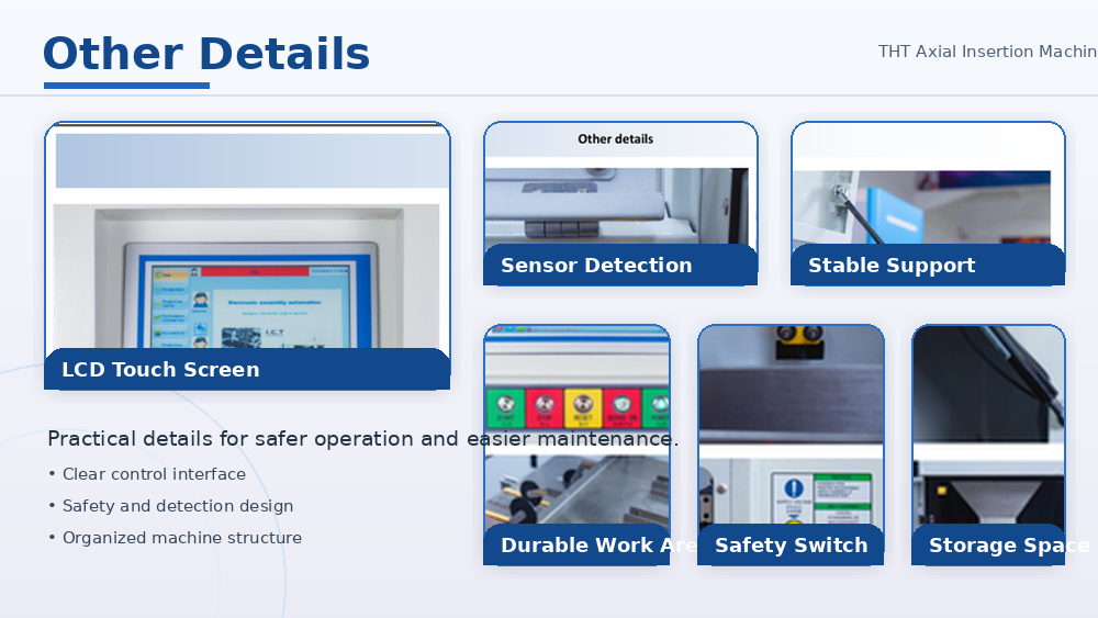 Other Details of THT Axial Insertion Machine פרטים נוספים של מכונת הכנסת צירית THT