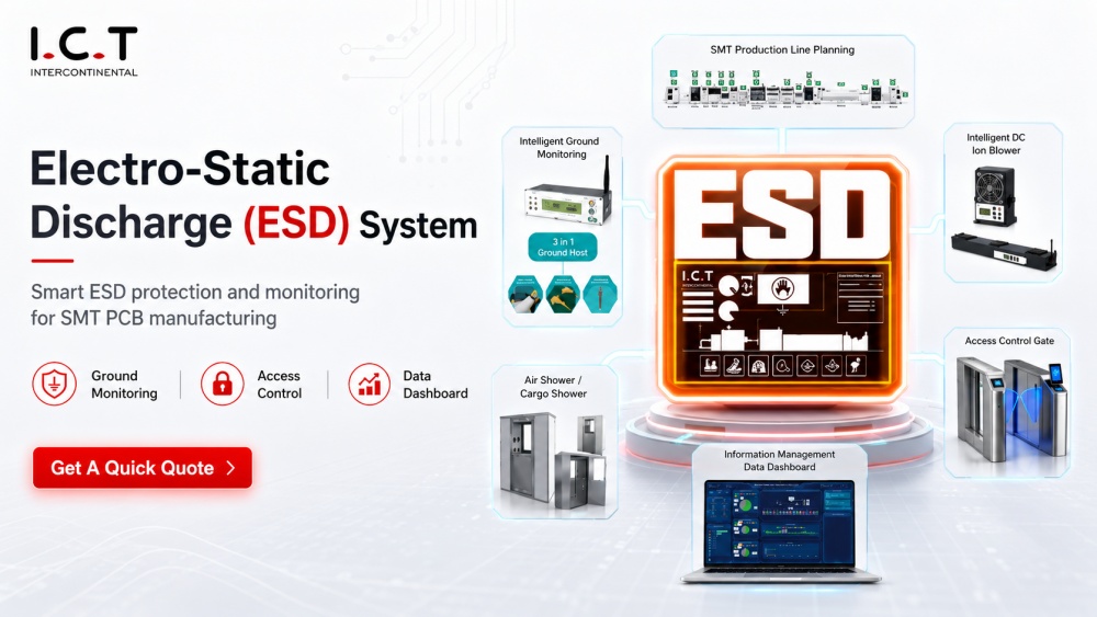 Electro-Static Discharge (ESD) System in SMT PCB Manufacturing מערכת פריקה אלקטרו-סטטית (ESD) בייצור PCB SMT